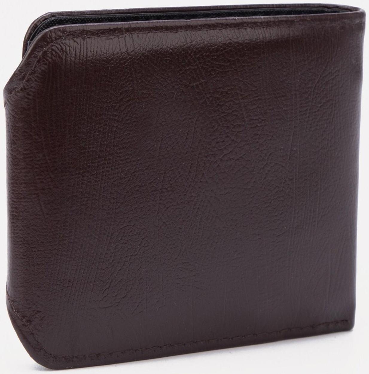 Портмоне на кнопке, цвет коричневый
