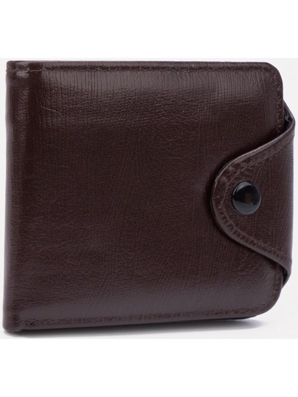 Портмоне на кнопке, цвет коричневый