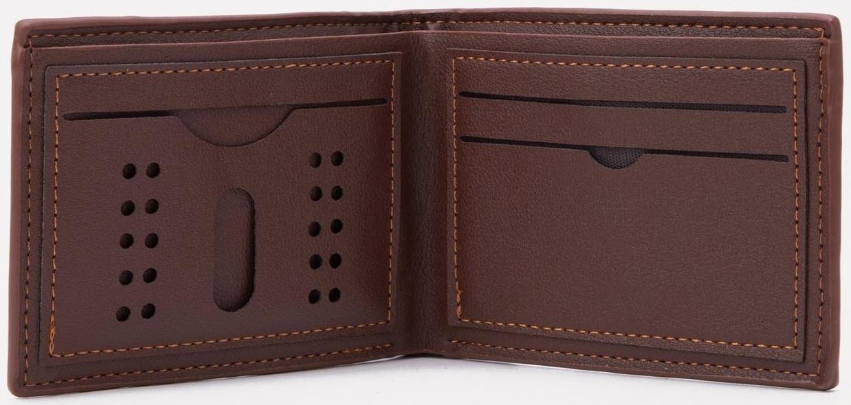 Портмоне без застёжки, для купюр, для карт, цвет коричневый