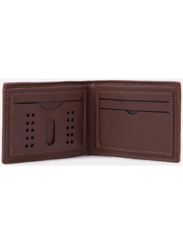 Портмоне без застёжки, для купюр, для карт, цвет коричневый