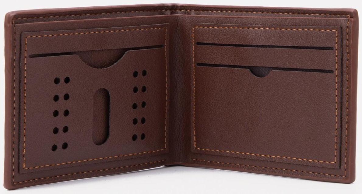 Портмоне без застёжки, для купюр, для карт, цвет коричневый