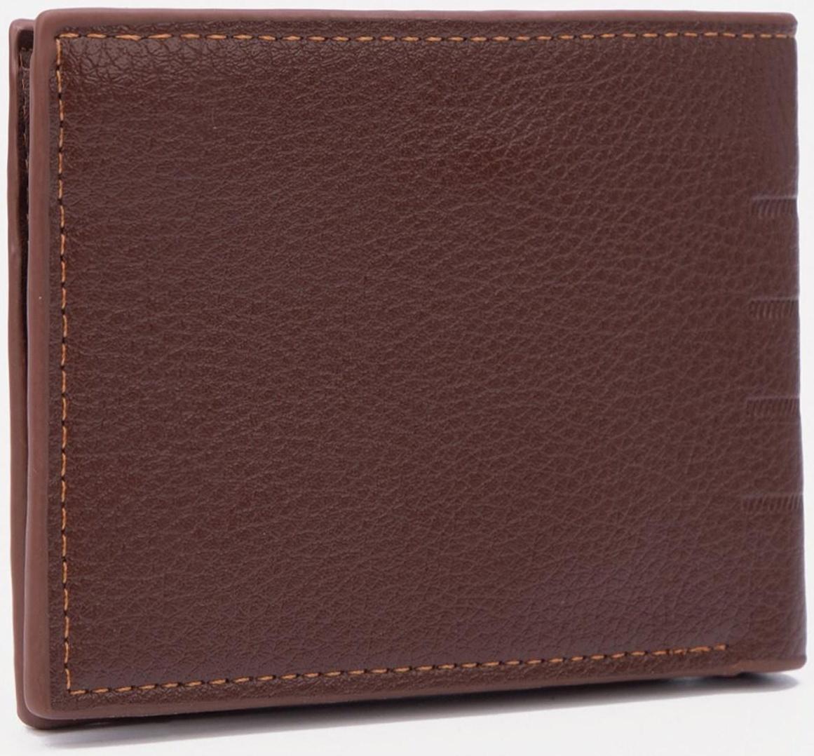 Портмоне без застёжки, для купюр, для карт, цвет коричневый