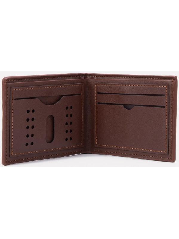 Портмоне без застёжки, для купюр, для карт, цвет коричневый