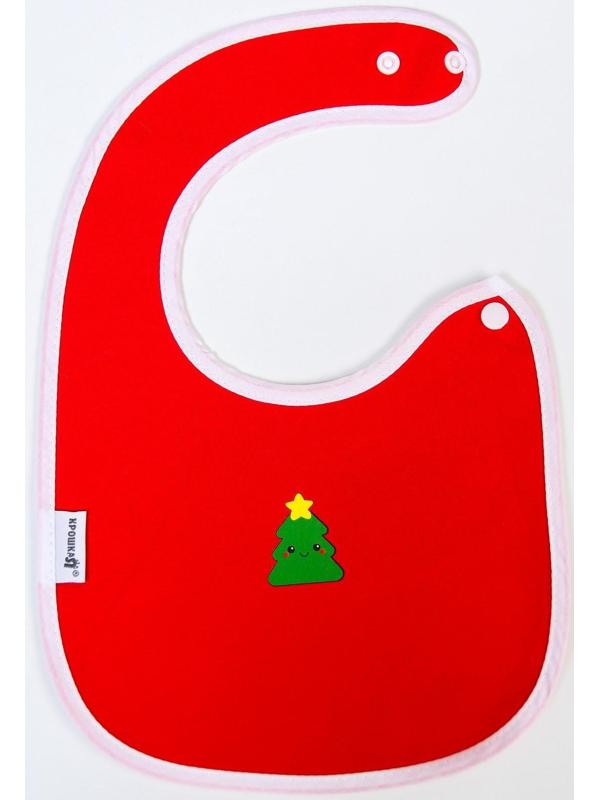 Нагрудник для кормления непромокаемый детский Happy, из махры,, новогодняя подарочная упаковка, виды МИКС