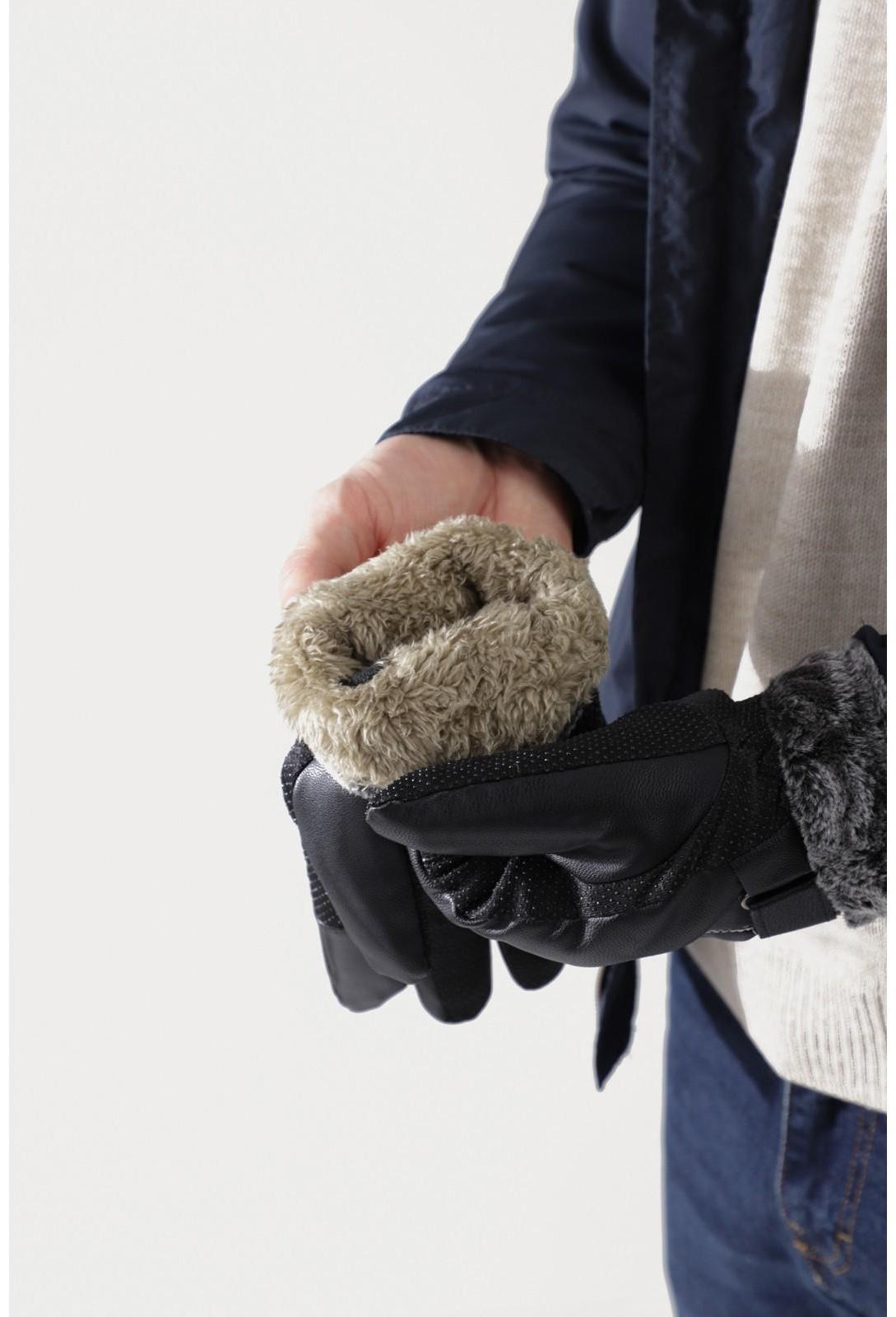 Перчатки мужские, безразмерные, с утеплителем, цвет чёрный