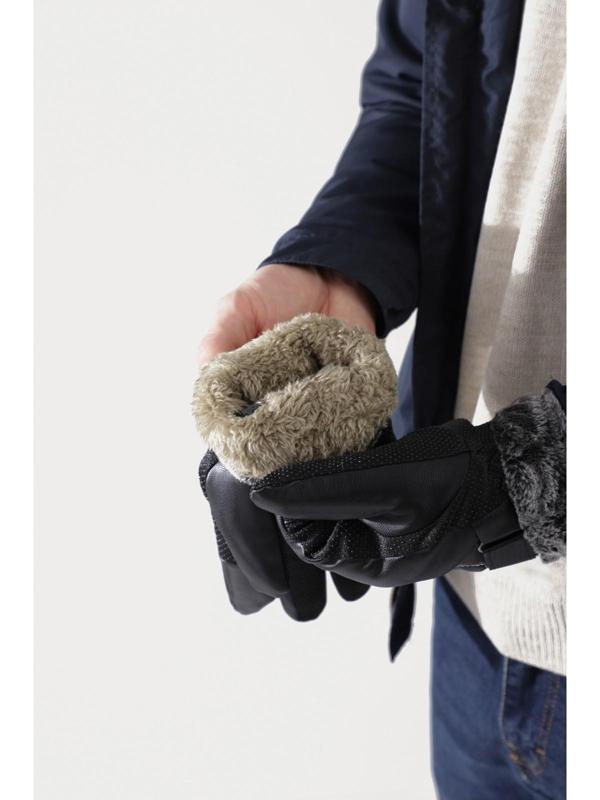 Перчатки мужские, безразмерные, с утеплителем, цвет чёрный