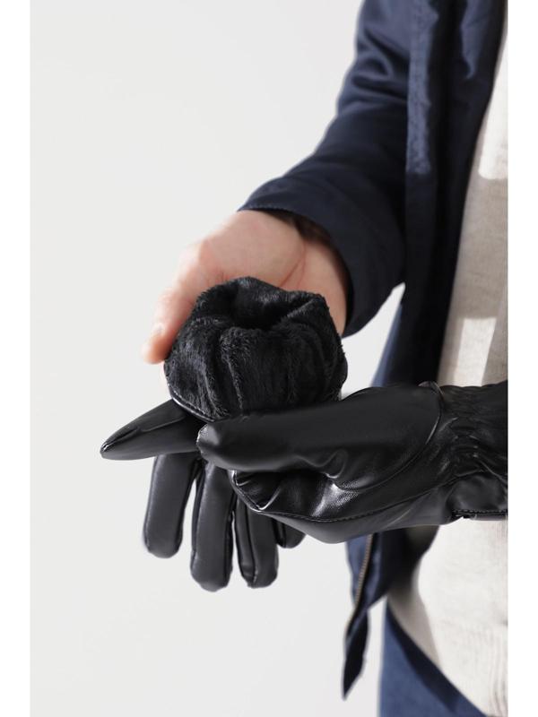 Перчатки мужские, безразмерные, с утеплителем, цвет чёрный