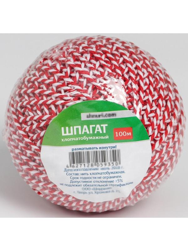 Шпагат хлопчатобумажный, 100 м, цвет МИКС