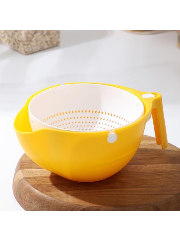 Дуршлаг с миской, 2 в 1, многофунуциональный, цвет МИКС
