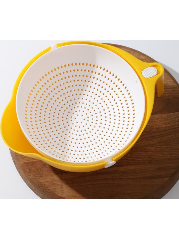 Дуршлаг с миской, 2 в 1, многофунуциональный, цвет МИКС
