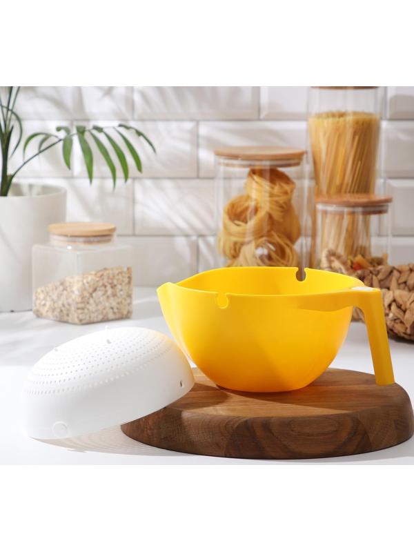 Дуршлаг с миской, 2 в 1, многофунуциональный, цвет МИКС