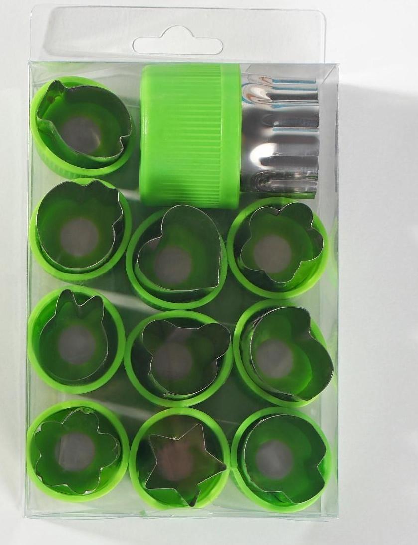 Набор овощерезок «Вкус», 12 предметов, цвет зелёный