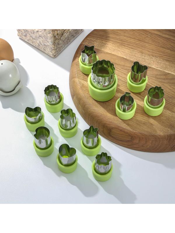 Набор овощерезок «Вкус», 12 предметов, цвет зелёный