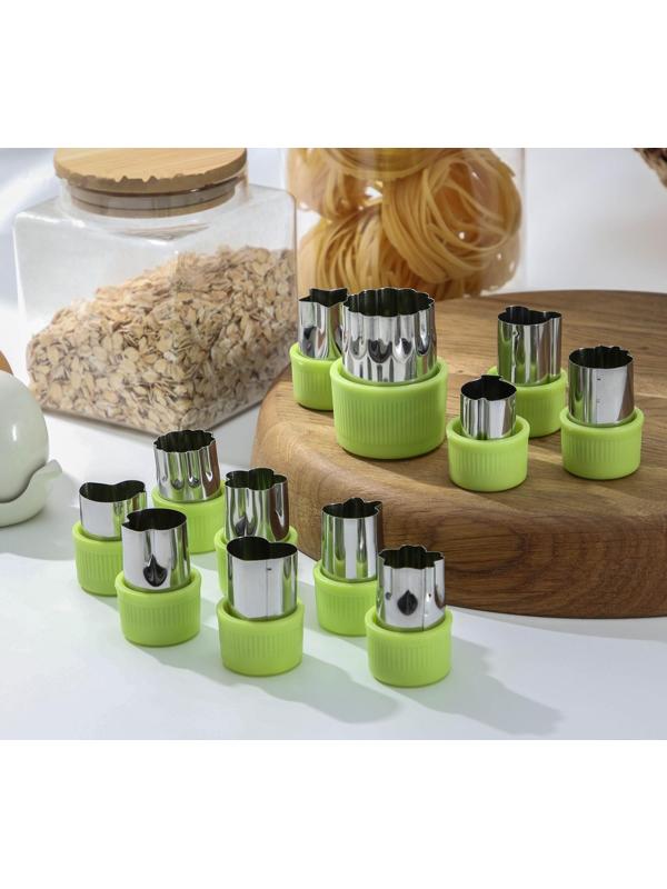 Набор овощерезок «Вкус», 12 предметов, цвет зелёный