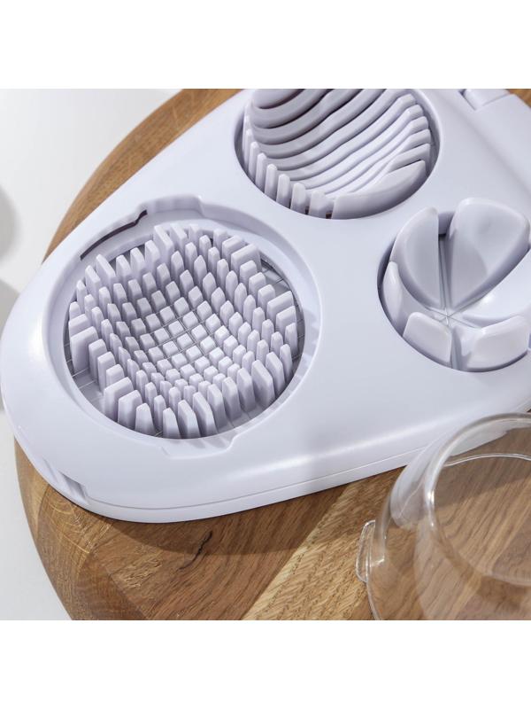 Яйцерезка «Дружная», 3 в 1, цвет белый