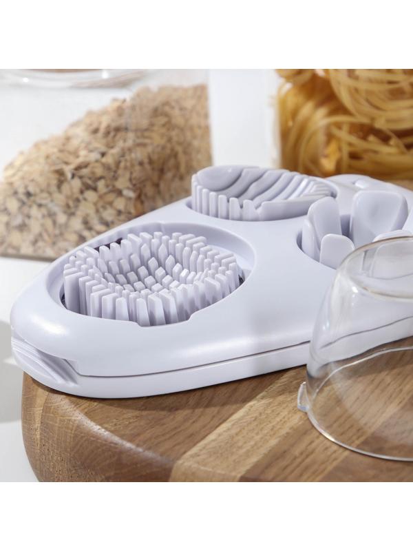 Яйцерезка «Дружная», 3 в 1, цвет белый