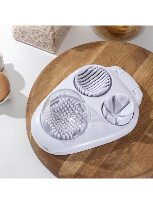 Яйцерезка «Дружная», 3 в 1, цвет белый