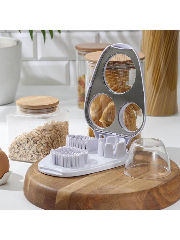 Яйцерезка «Дружная», 3 в 1, цвет белый