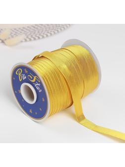 Косая бейка металлизированная, 15 мм × 132 м, цвет золотой