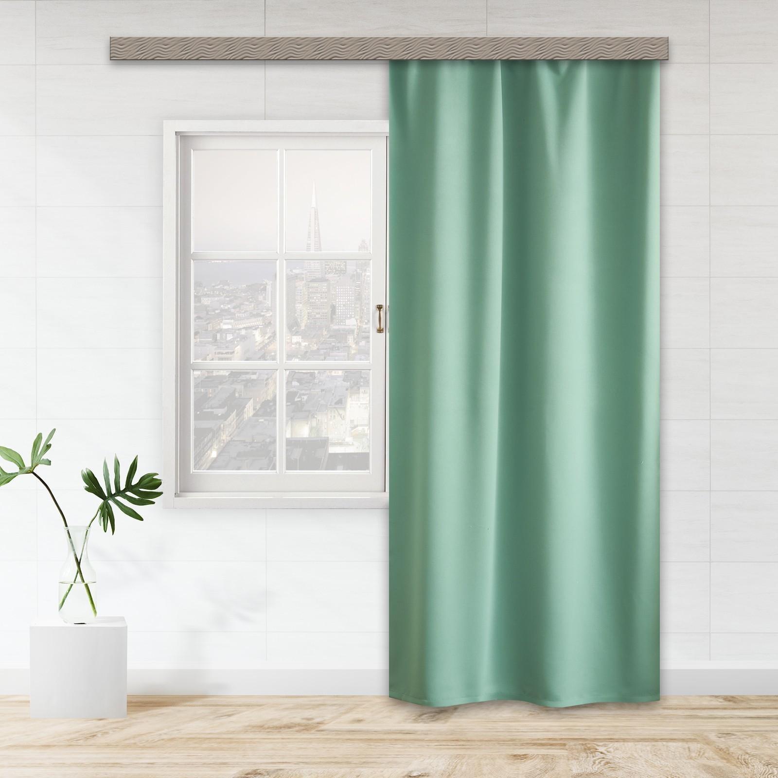 Штора портьерная Матовый блэкаут 135х260см, мятный, пэ
