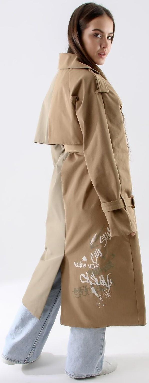 Плащ двуцветный принт, р-р 42-44