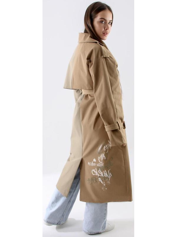 Плащ двуцветный принт, р-р 42-44