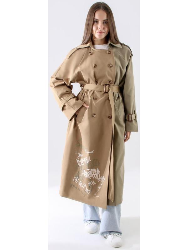 Плащ двуцветный принт, р-р 42-44