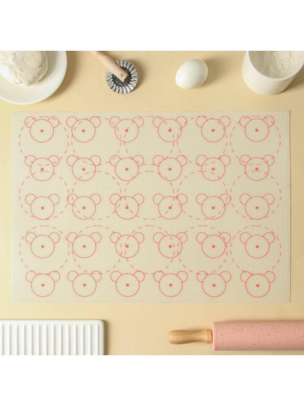 Силиконовый коврик армированный «Макарон.Ушки», 42×29,5 см