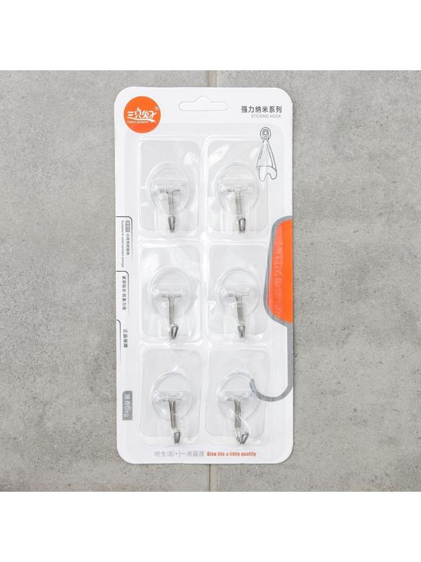 Крючок на липучке «Классика», 6 шт