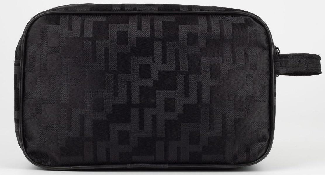 Косметичка на молнии, с подкладом, наружный карман, ручка, цвет чёрный