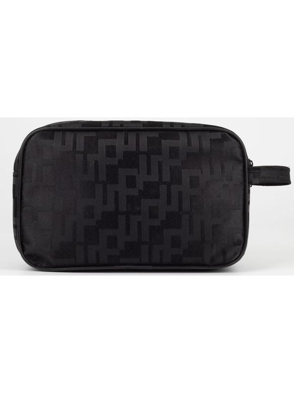 Косметичка на молнии, с подкладом, наружный карман, ручка, цвет чёрный