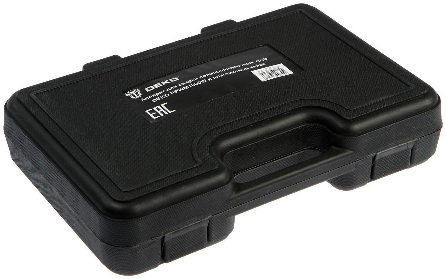 Аппарат для сварки пластиковых труб DEKO PPWM1600W, 1600 Вт, насадки 20/25/32 мм, 50-300 °С