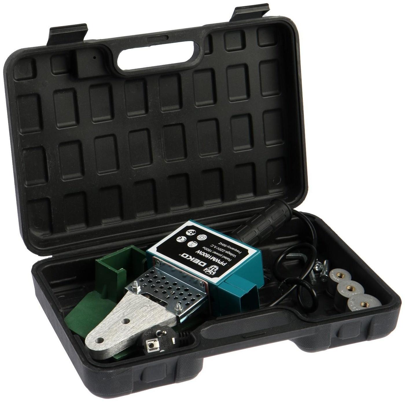 Аппарат для сварки пластиковых труб DEKO PPWM1600W, 1600 Вт, насадки 20/25/32 мм, 50-300 °С