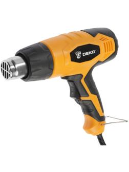 Фен технический DEKO HG2200W, 2200 Вт, 300/500 л/мин, 350/600 °С, 3 насадки