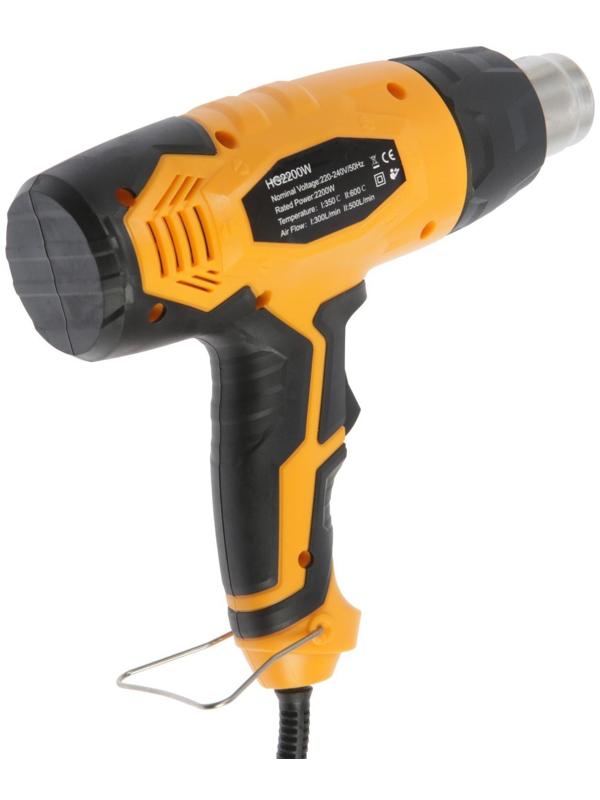 Фен технический DEKO HG2200W, 2200 Вт, 300/500 л/мин, 350/600 °С, 3 насадки