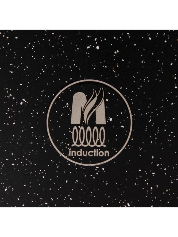 Кастрюля «Гранит black Induction Pro», 3 л, индукция, стеклянная крышка, антипригарное покрытие, цвет чёрный
