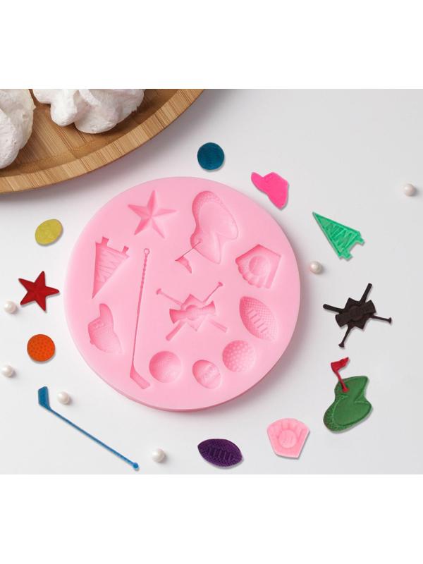 Молд «Гольф», 9,8×9,8×1 см, цвет МИКС