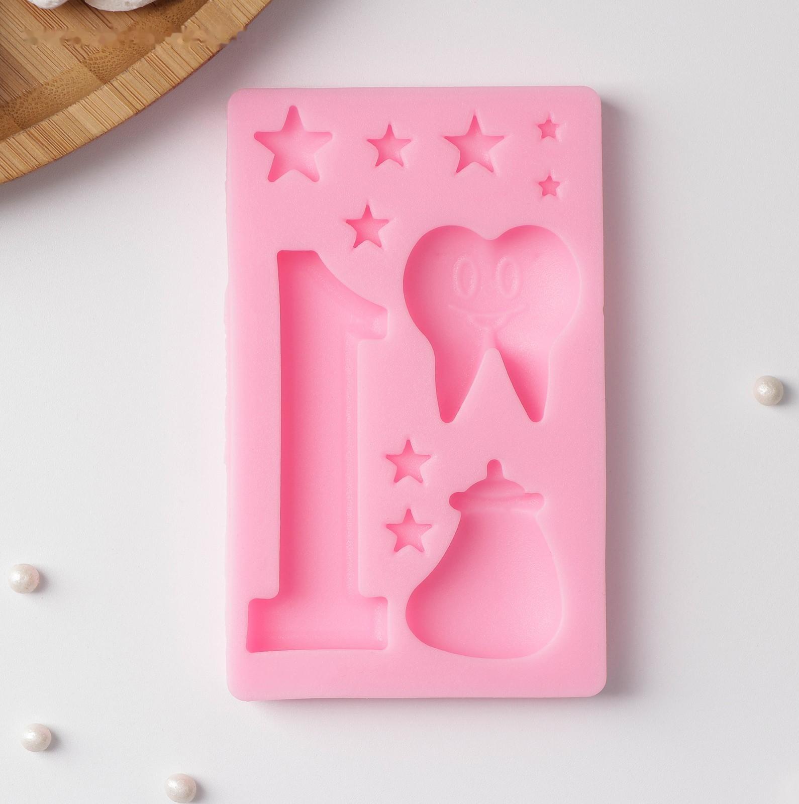 Молд «Молочный зуб», 10,3×6,5×1,1 см, цвет МИКС