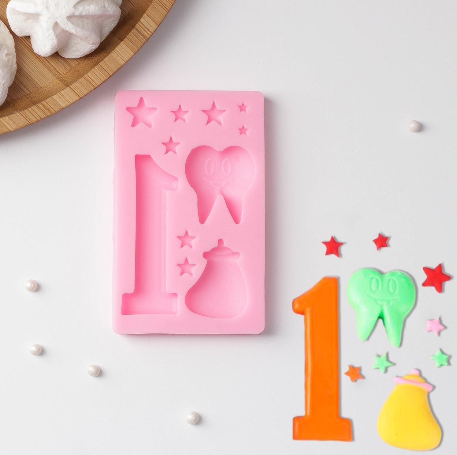 Молд «Молочный зуб», 10,3×6,5×1,1 см, цвет МИКС