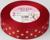 Лента репсовая с тиснением «Горох», 25 мм, 23 ± 1 м, цвет красный №026