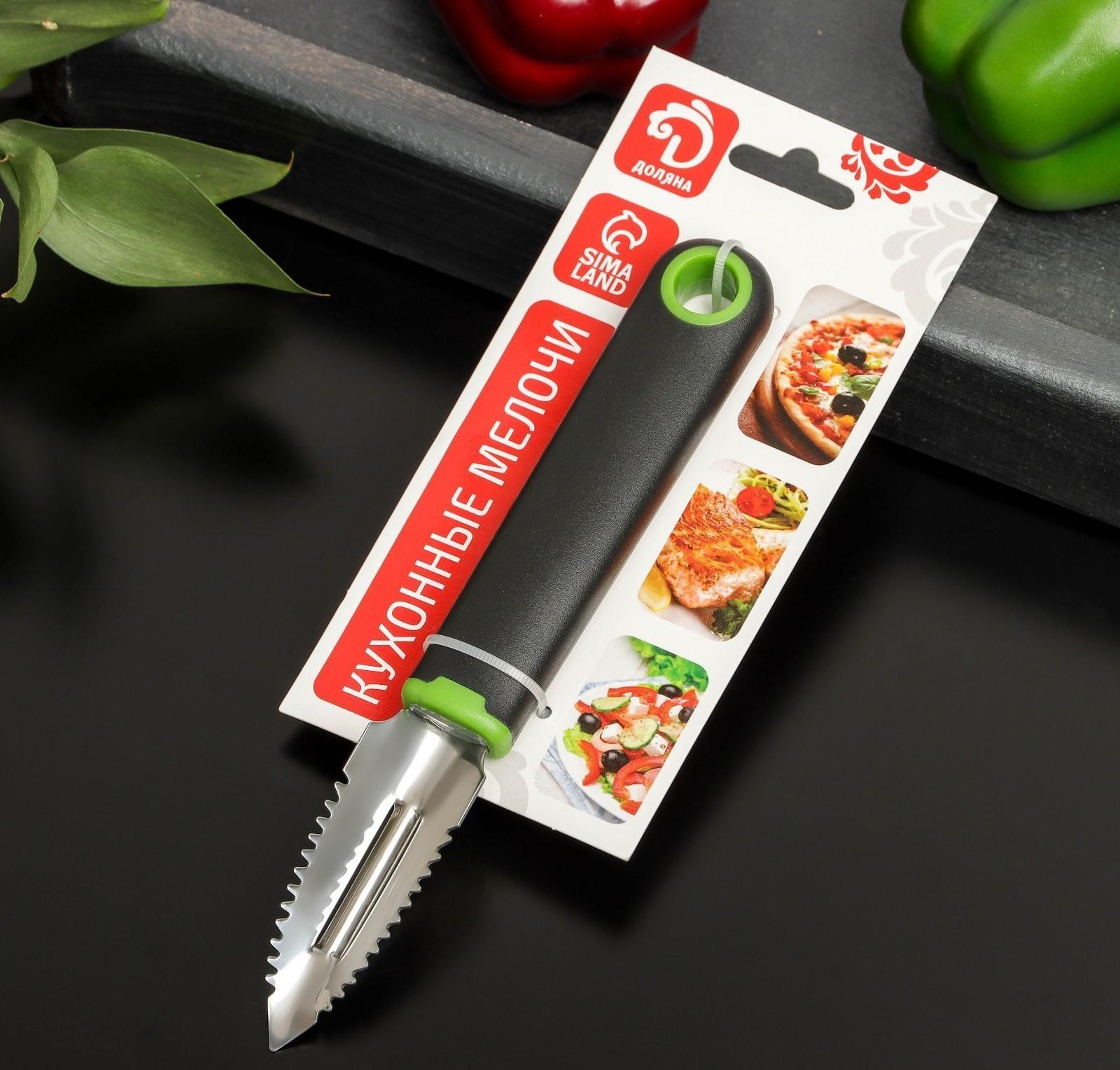 Рыбочистка Доляна Lime, 19×2,5 см, цвет чёрно-зелёный