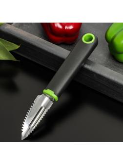 Рыбочистка Доляна Lime, 19×2,5 см, цвет чёрно-зелёный