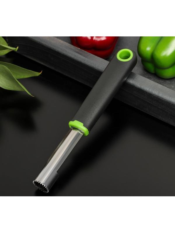 Нож для удаления сердцевины Доляна Lime, 20×2 см, цвет чёрно-зелёный