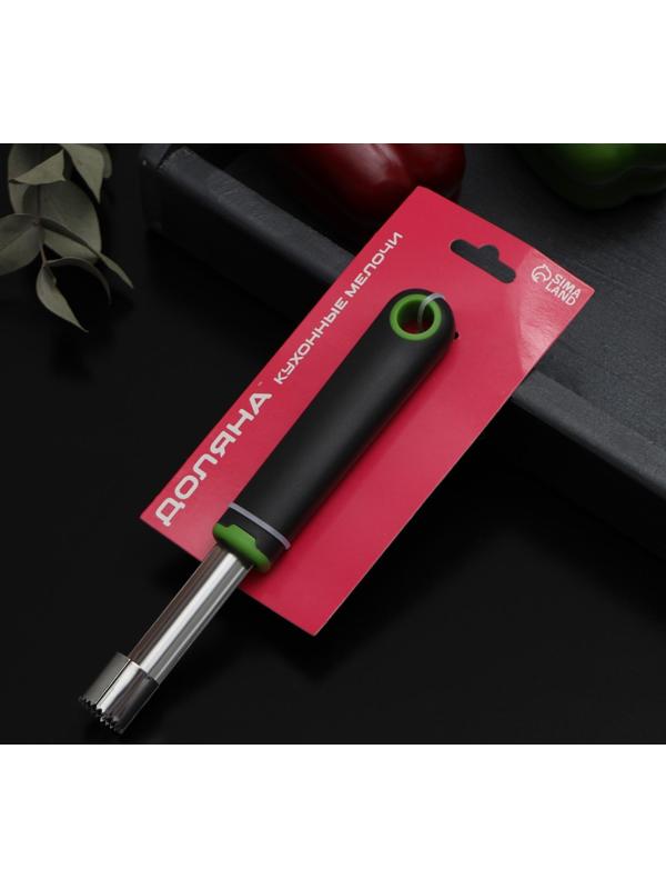 Нож для удаления сердцевины Доляна Lime, 20×2 см, цвет чёрно-зелёный