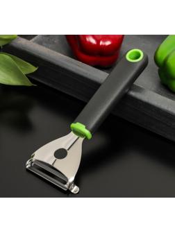 Овощечистка Доляна Lime, 17,5×6 см, цвет чёрно-зелёный