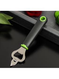 Нож консервный Доляна Lime, 18×4,5 см, цвет чёрно-зелёный