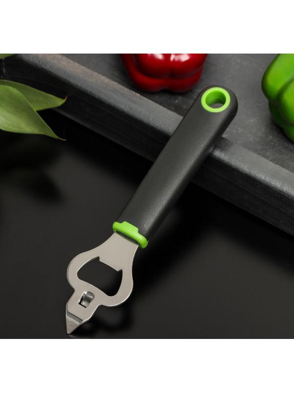 Нож консервный Доляна Lime, 18×4,5 см, цвет чёрно-зелёный