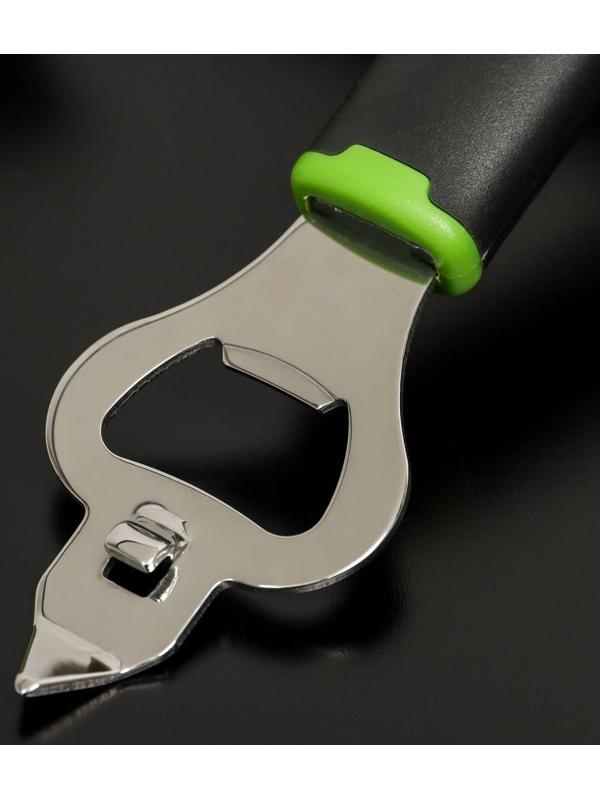 Нож консервный Доляна Lime, 18×4,5 см, цвет чёрно-зелёный