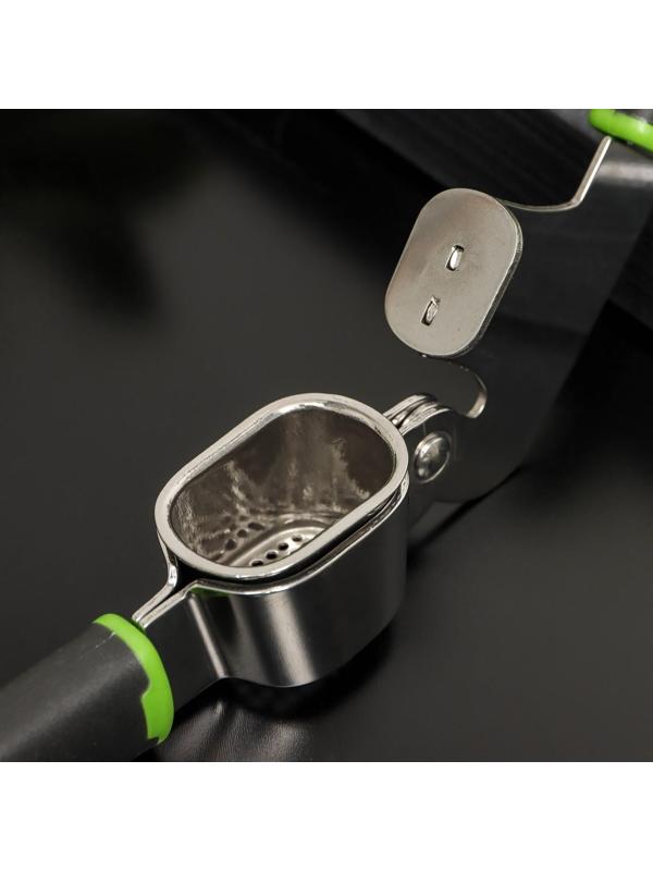 Пресс для чеснока Доляна Lime, 19×5,5 см, цвет чёрно-зелёный