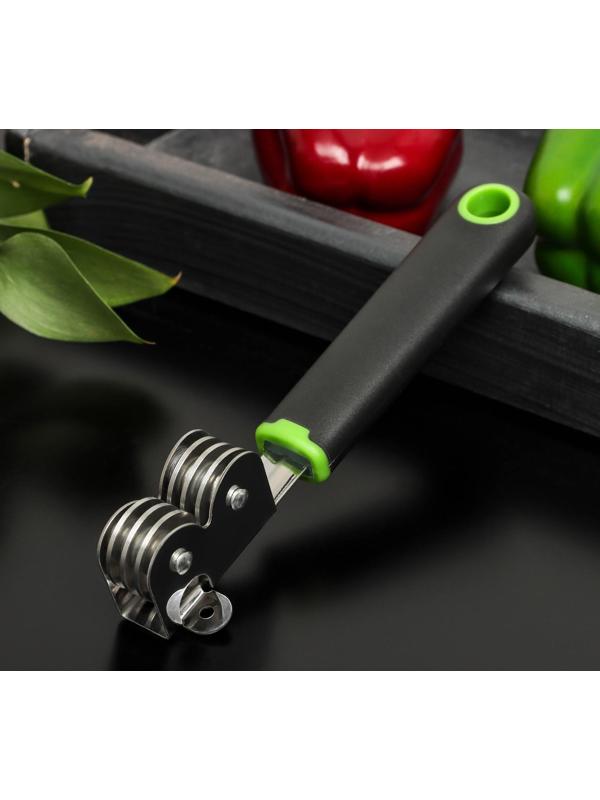 Точилка для ножей Доляна Lime, 18,3×3,5 см, цвет чёрно-зелёный